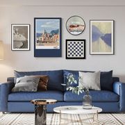 轻奢客厅装饰画组合沙发背景墙，挂画抽象画文艺，风景壁画欧式墙画