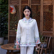 冬季新中式改良棉衣级感醋酸缎复古国风优雅唐装夹棉女装上衣女
