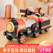 儿童小火车玩具可坐人电动车，遥控汽车男女孩四轮汽车双人座玩具车