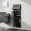 不锈钢壁龛卫生间浴室金属嵌入式垃圾桶柜成品马桶边纸巾置物架