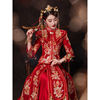 红色结婚衣服冬季礼物秀禾服2022新娘小个子，中式婚纱礼服结婚嫁