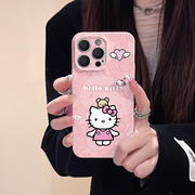 粉色可爱hellokitty适用iphone15promax苹果14简约少女13全包mini防摔xr高级感12菲林plus11凯蒂猫手机壳