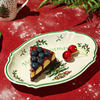 英国进口spode圣诞树系列陶瓷餐盘，椭圆盘复古圣诞节礼物餐具礼盒
