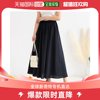 日本直邮yumetenboyumeoutlook亚麻褶裥裙，(黑色)蛋糕裙