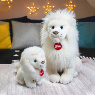 意大利trudi白狮子(白狮子，)莱昂纳多毛绒玩具狮子，公仔儿童礼物玩偶娃娃
