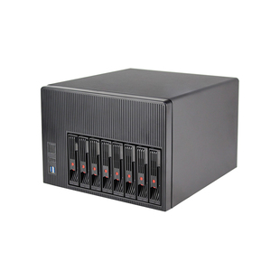8盘位nas机箱MATX主板标准1U电源USB3.0热插拔存储服务器家用