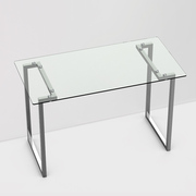 不锈钢极简长方形餐桌吃饭桌子蛋糕店早点咖啡桌子钢化玻璃金咖色
