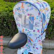 自行车儿童座椅雨棚后置宝宝，电动车可折叠后坐椅加棉遮阳雨篷