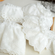 花边辅料白色棉布，刺绣皱褶花边童装娃衣布艺裙摆装饰材料