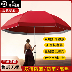 遮阳伞大型户外摆摊做生意庭院伞，定制广告地摊，雨伞大号防晒太阳伞