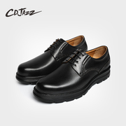 CDJAZZ卡地爵士男鞋舒适商务风休闲皮鞋大头厚底增高布洛克德比鞋