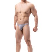 低腰性感弹力紧身短裤 男士纯色运动透气吸汗U凸囊袋三角内裤