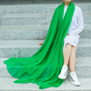 绿色丝巾女夏季防晒果绿，纱巾超大雪纺，沙滩巾头巾秋冬保暖围巾披肩