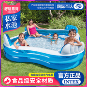 intex充气游泳池儿童，家用泳池透明加厚宝宝，家庭戏水洗澡池