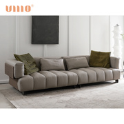 ULLLO 意式头层真皮沙发组合四人现代别墅客厅小户型皮艺沙发