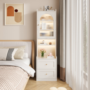 法式奶油风床头柜，卧室家用小户型，床边置物架简约衣帽架收纳储物柜