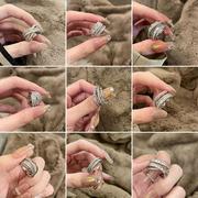 韩国多层开口镶钻戒指女轻奢个性气质食指戒小众设计高级感指环