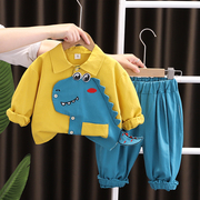 男宝宝春装套装1一3岁4韩版儿童装2男童小童衬衫薄款婴儿衣服春秋