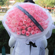 99朵粉玫瑰生日花束，礼盒东莞鲜花速递同城佛山中山江门广州送花店