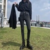 高腰牛仔裤女秋冬2020年修身显瘦烟灰色黑色大码紧身小脚裤子