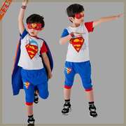 超人衣服儿童套装男童美国队长服装幼儿园女童cosplay角色扮演服