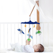 新生婴儿床铃旋转diy床挂支架木质布艺床铃音乐挂件宝宝安抚玩具