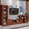 定制简约视听柜新中式大中小户型客厅伸缩实木电视柜组合酒店