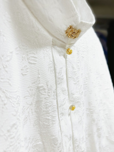 原创中国风新中式衬衫女秋明制汉服白色立领对襟衫马面裙上衣