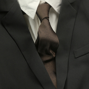 领带男韩版休闲7cm纯色暗纹定位绣花商务正装个性百搭咖啡暗红黑