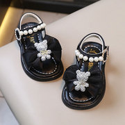 夏季女童宝宝凉鞋软底婴儿学步鞋公主0-1一岁3小女孩小童防滑皮鞋