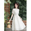 纻衣新中式刺绣白色改良旗袍连衣裙，女高级感夏季气质淑女裙子
