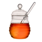 罐工艺品蜂蜜蜂蜜盖子瓶创意透明搅拌装饰玻璃带玻璃高档家用玻璃