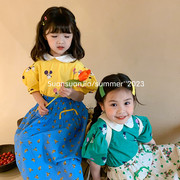 韩系童装女童卡通老鼠可爱娃娃，衫夏季女宝宝，翻领短袖纯棉衬衫