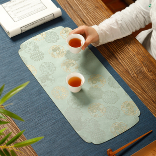 新中式干泡茶席织锦茶垫防烫吸水茶桌垫防水桌旗布艺隔热垫茶盘垫