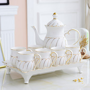 欧式咖啡杯套装英式高档下午茶茶具，陶瓷家用简约杯子水杯杯具茶杯