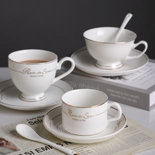 欧式小奢华咖啡杯碟套装，手绘描金陶瓷，咖啡杯奶茶杯酒店餐厅可定制