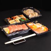 寿司包装盒印花一次性寿司打包盒金叶塑料黑色外卖刺身拼盘盒