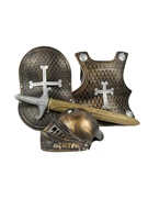 儿童罗马勇士盔甲套装十字军龙骑士古代铠甲男孩武器道具扮演六一