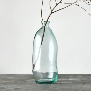 迦乐 西班牙进口北欧简约环保手工玻璃花瓶 艺术花器高款