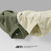 JIEYI 洗水纯色全棉衬衫外套挺括有型2023秋季美式简质工装寸衣男