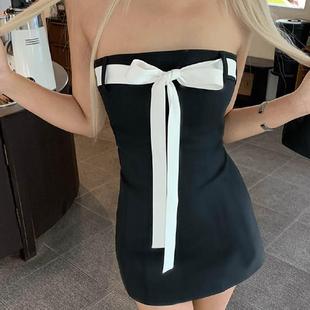 fashionslimfitopenbackbowdress时尚，修身露背蝴蝶结连衣裙