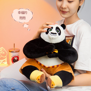 环球影业功夫熊猫打坐毛绒公仔可爱卡通动漫玩R具女生抱枕牀上摆