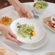长方形盘子圆盘陶瓷菜盘陶瓷盘烤盘甜品盘餐盘家用西餐盘白色盘子