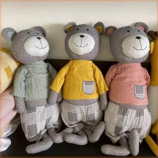 纯棉玩偶小熊公仔北欧丹麦棉布娃娃微笑熊布艺(熊，布艺)玩具儿童安抚睡觉
