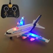 儿童灯光音效遥控飞机充电a380客机，地上跑的航天，模型电动摇控玩具