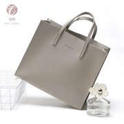 钻尚杂志款质感灰色，简约pu气质小拎包，便当包饭盒袋b4375
