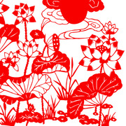 纯手工剪纸画装饰画中国风荷塘花镂空刻纸成品幼儿园传统创意窗花
