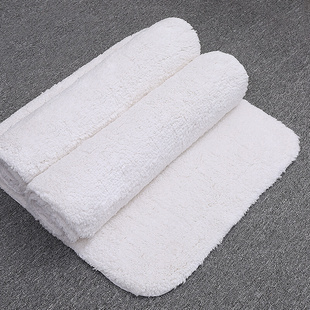 酒店浴室地巾纯棉家用加厚吸水白色，卫生间厕所门口进门防滑地垫