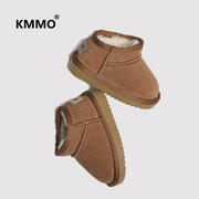 KMMO儿童雪地靴2023冬季加绒宝宝童鞋女童短靴防水棉靴男孩