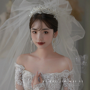 韩式新娘头饰婚礼王冠超仙甜美公主高端大气婚纱礼服配饰